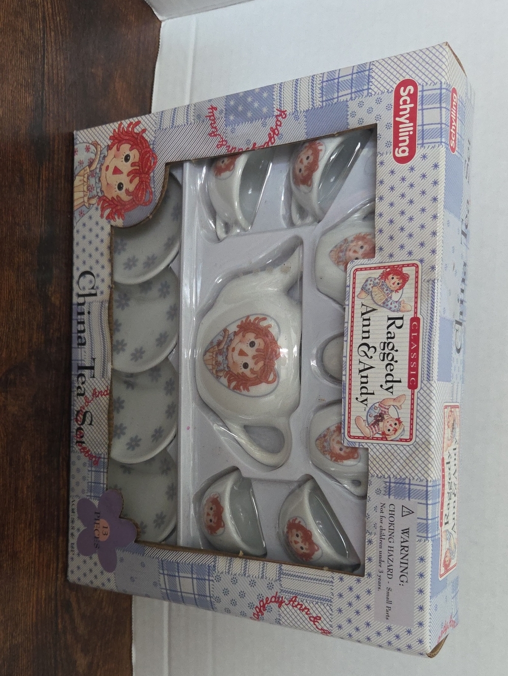 Schylling Raggedy Ann & Andy Children's 13pc China Tea Set